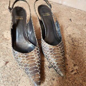 Stuart Weitzman Snake Skin Slingbacks - Size 8 (39)